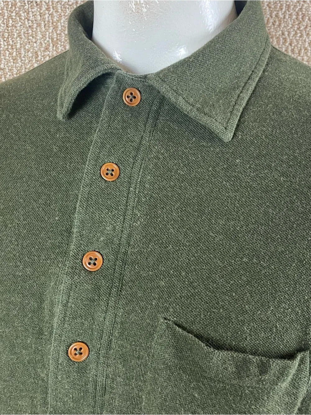 Vintage Polo Ralph Lauren Polo Shirt Mens Large Green Made In USA 90s Knit 270